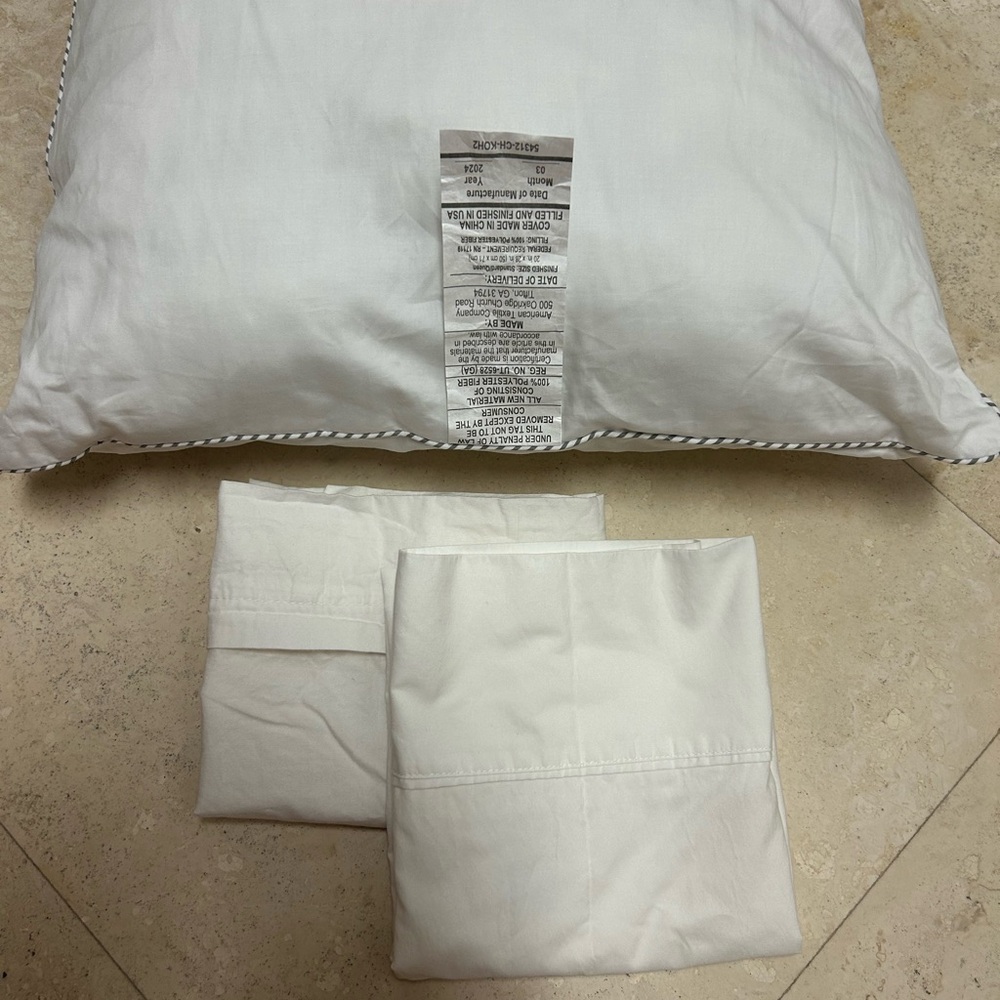 3 PCs. Standard/Queen pillow, Case, Protector… 100% Polyester Fiber